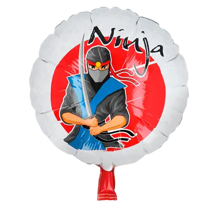 Ninja-ballon i aluminium - dekoration til drengefødselsdag med ninja-tema