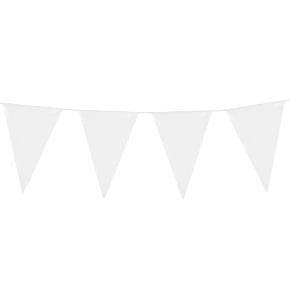 Hvid vimpelguirlande - Décoration Mariage Baptême Anniversaire