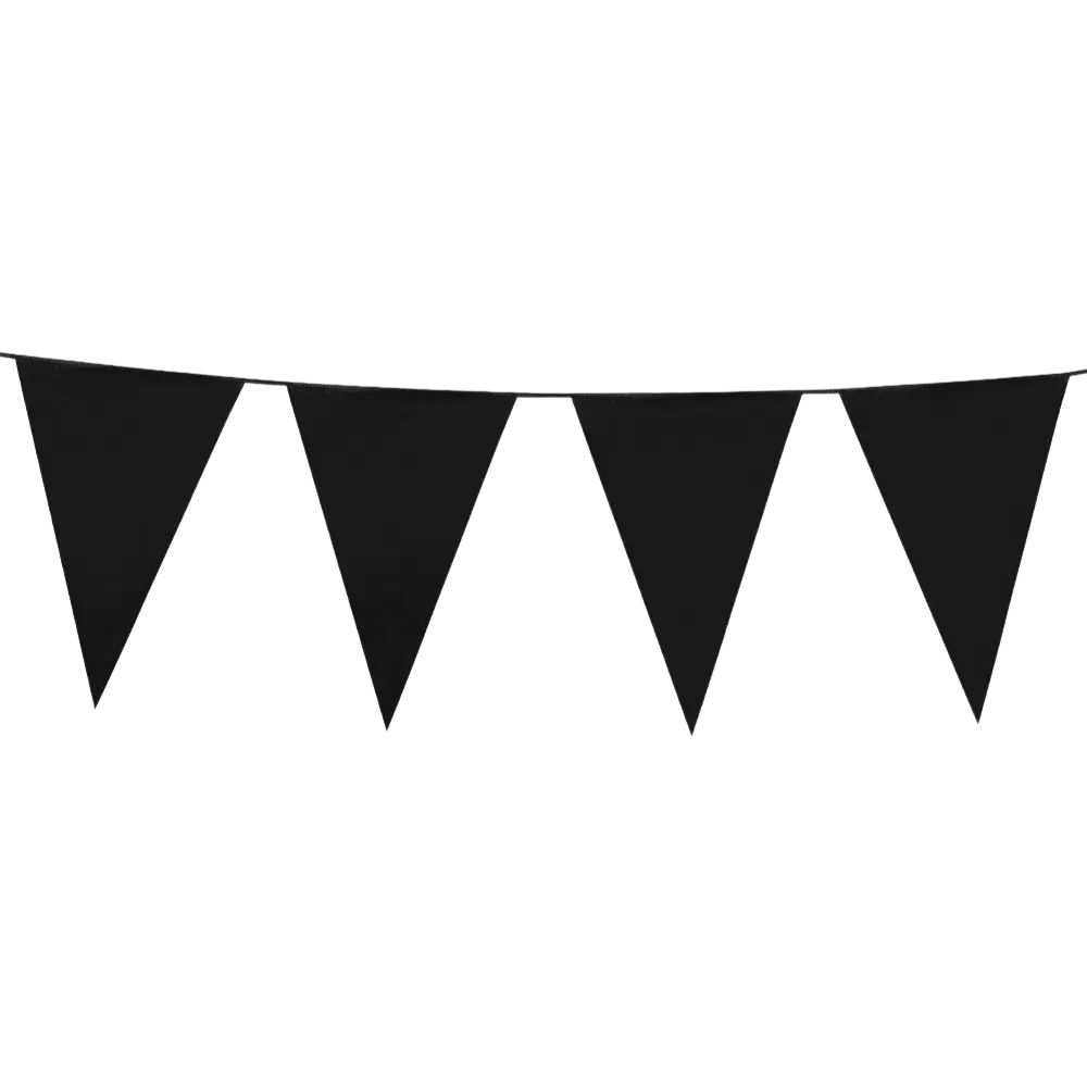 Sort flagguirlande – Dekoration til en elegant fest