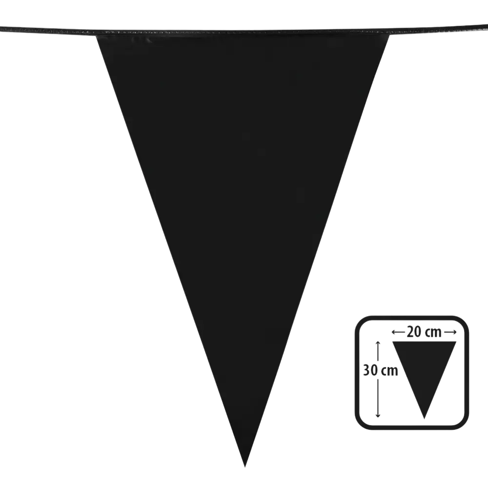 Sort flagguirlande – Dekoration til en elegant fest