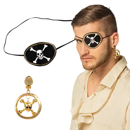 Pirat-kranie-sæt - tilbehør til børnefødselsdagskostumer