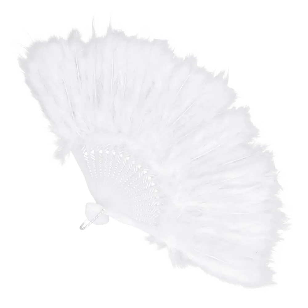 Hvid vifte 20'erne - Charleston Gatsby-tilbehør til kvinder