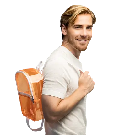 Fluo orange rygsæk - Fluo aften festival tilbehør