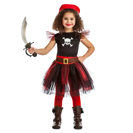 Piratforklædning til piger 5-6 år - Korsar-kostume til karneval for børn