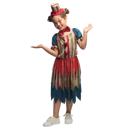 Ond klovn-udklædning til piger 4-6 år - Halloween-gyserkostume