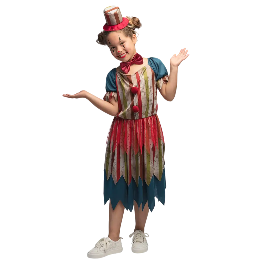 Ond klovn-udklædning til pige 10-12 år - Halloween-gyserkostume