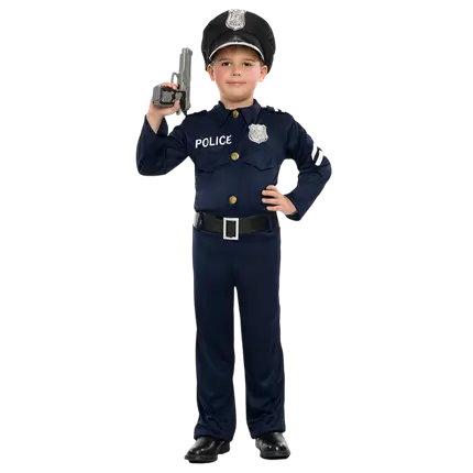 Politiudklædning til børn 5-6 år - Politidreng karnevalskostume