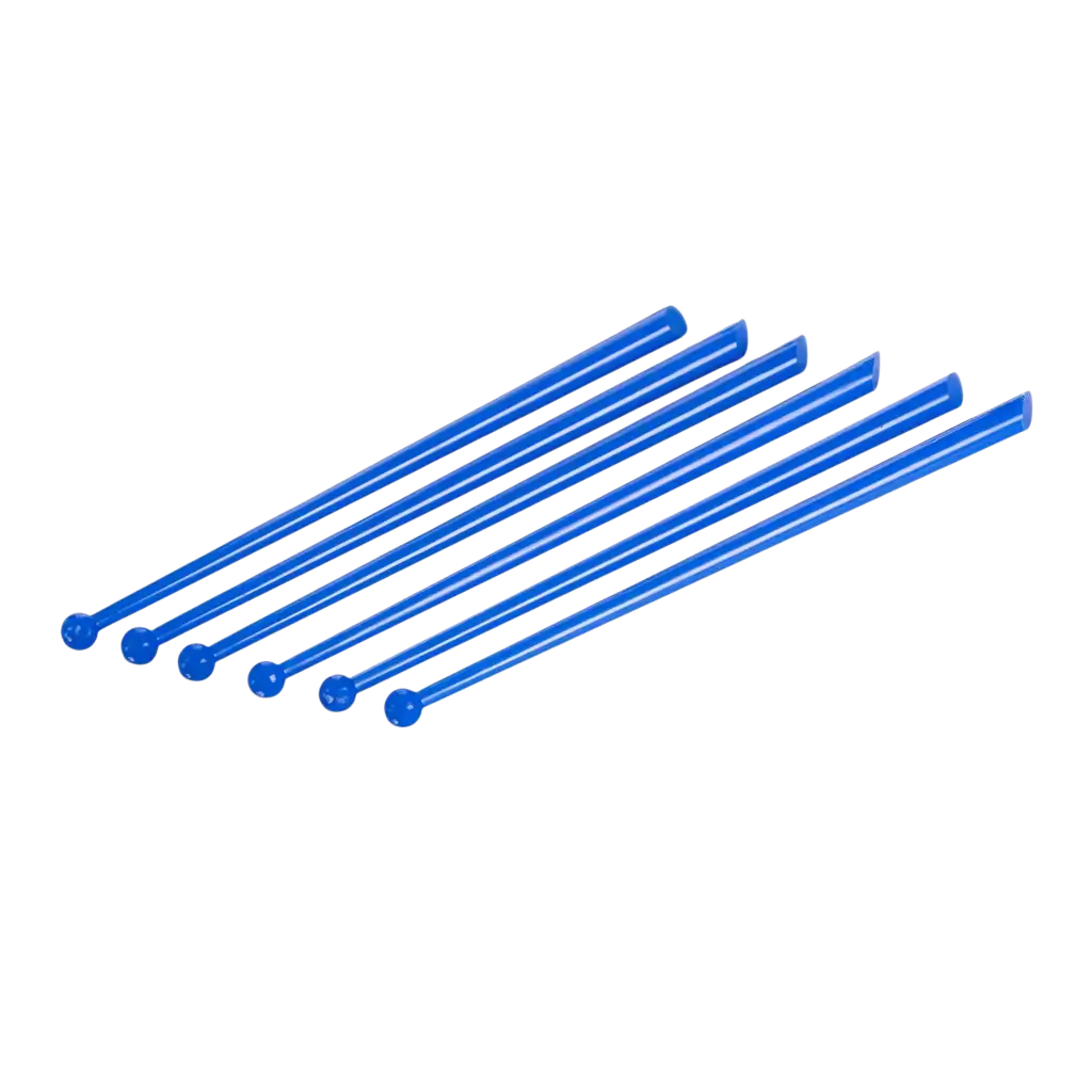16 cm blå PP PILLON cocktailomrører - genanvendelig (pakke med 100)