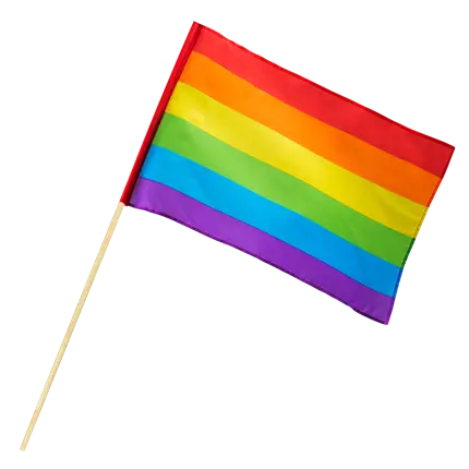 Regnbuefarvet håndflag i polyester