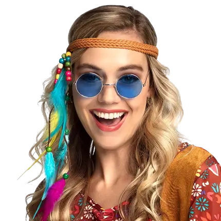 Hippie-festbriller John blå