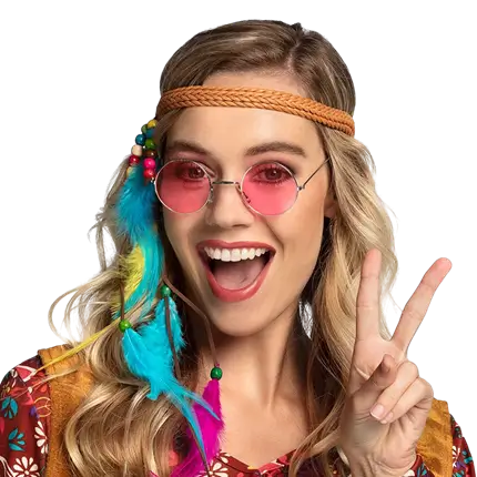 Hippie-festbriller John pink