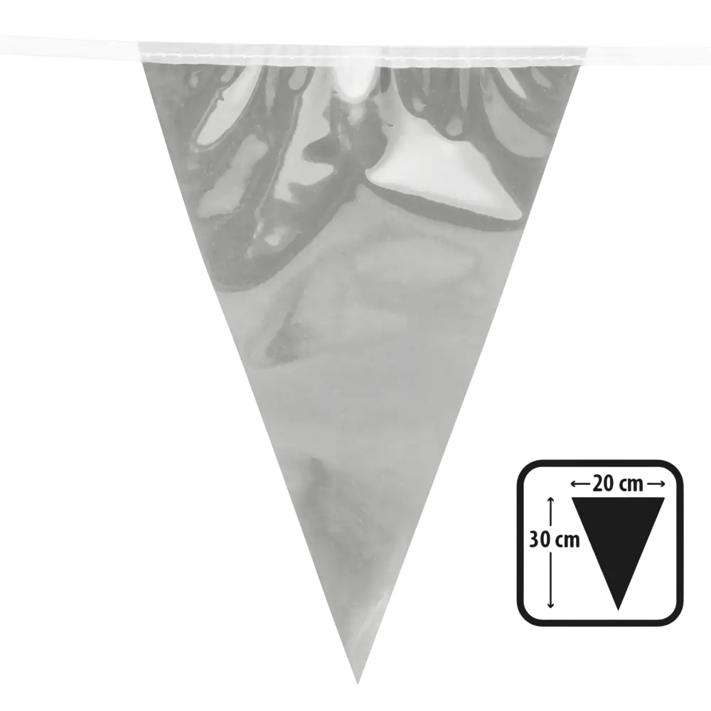 Sølvmetallic vimpelguirlande