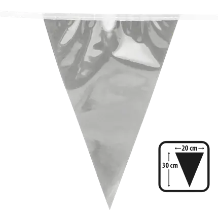 Sølvmetallic vimpelguirlande