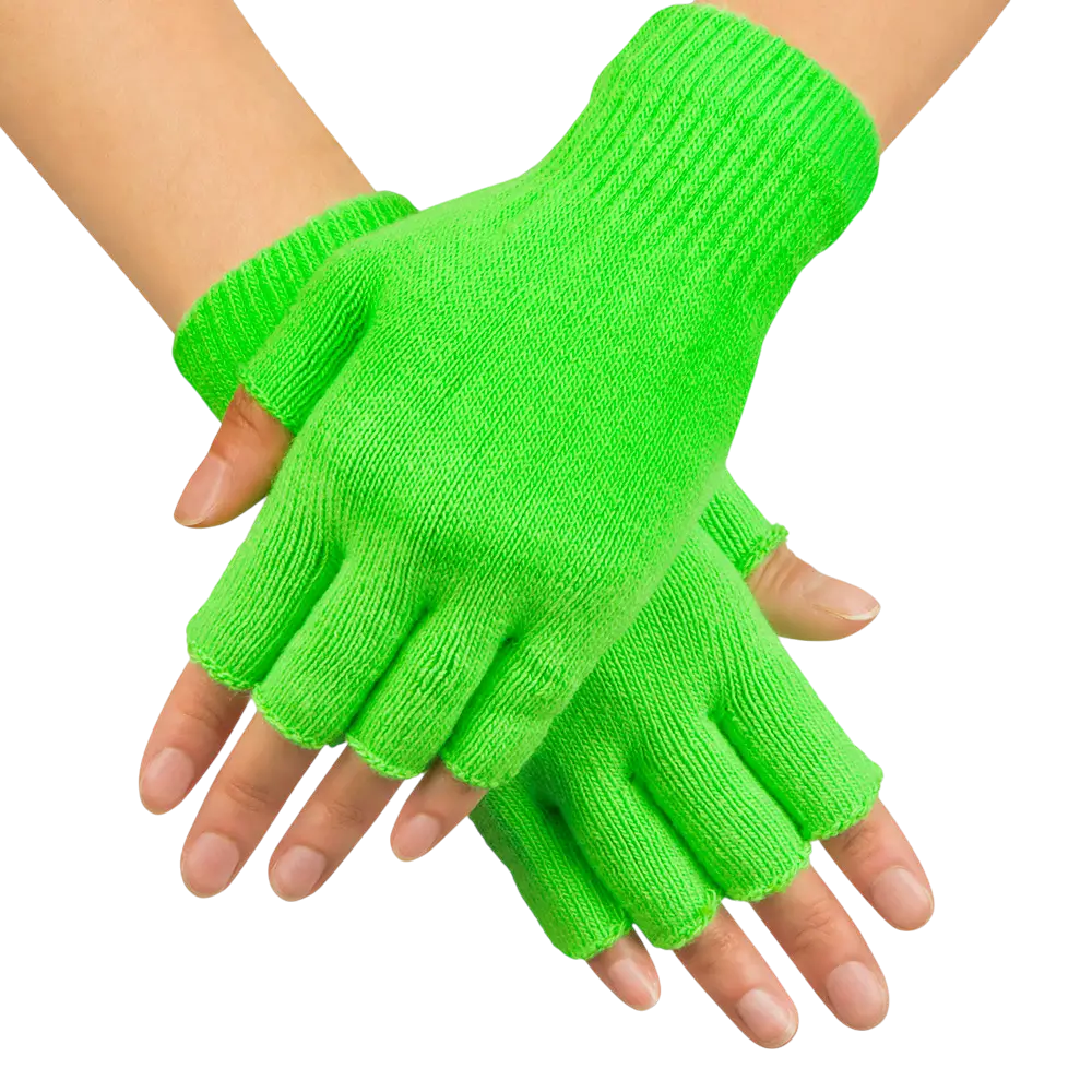 Fluorescerende grøn uldhandske