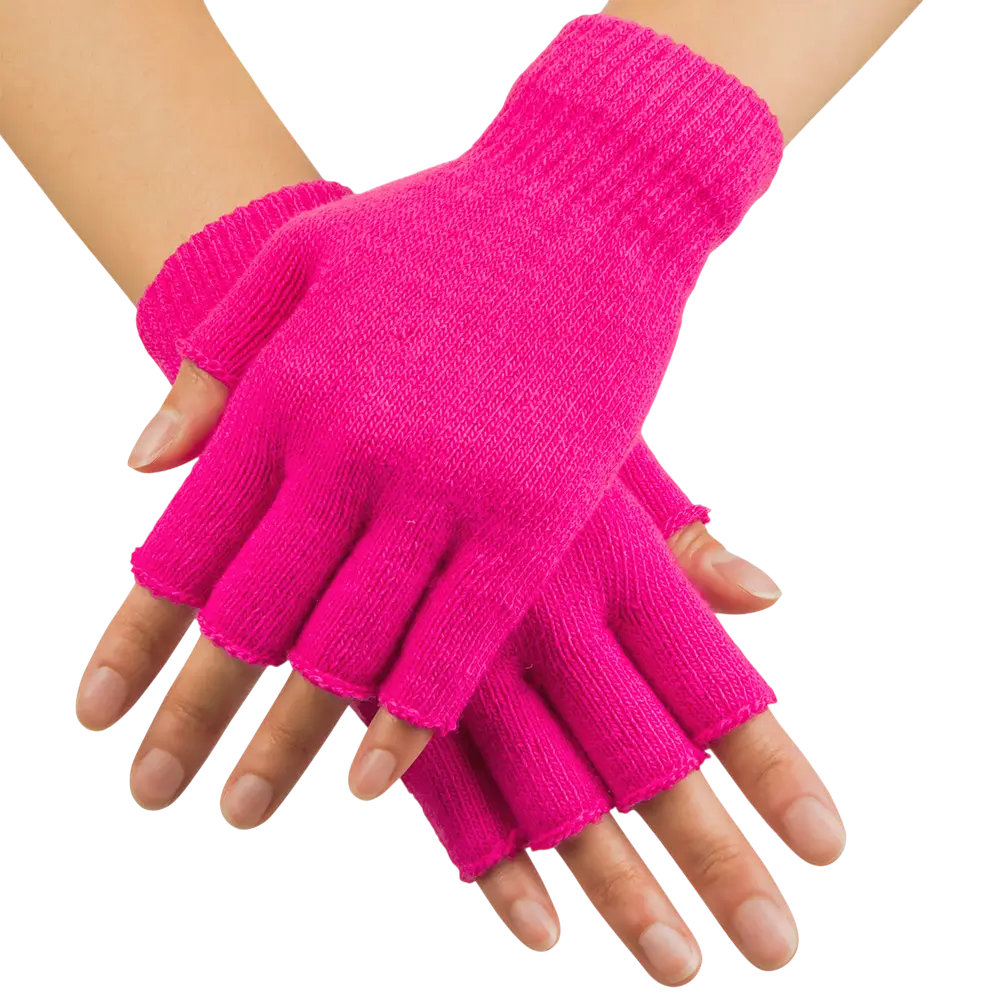 Fluorescerende pink uldhandske