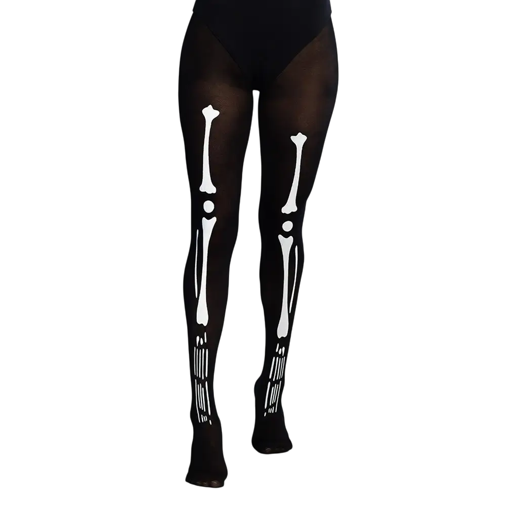 Halloween-skelet-strømpebukser
