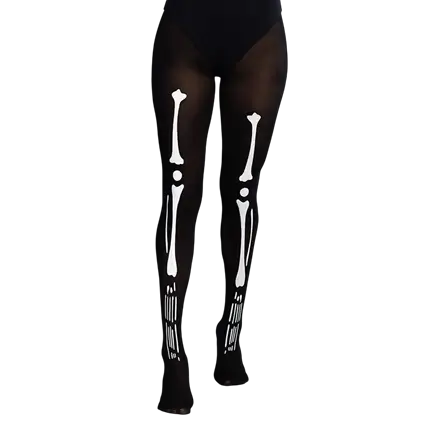 Halloween-skelet-strømpebukser