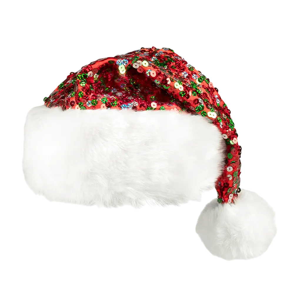 Julehue med farvede pailletter
