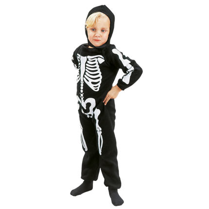 Skeletforklædning til børn i alderen 3/4 år