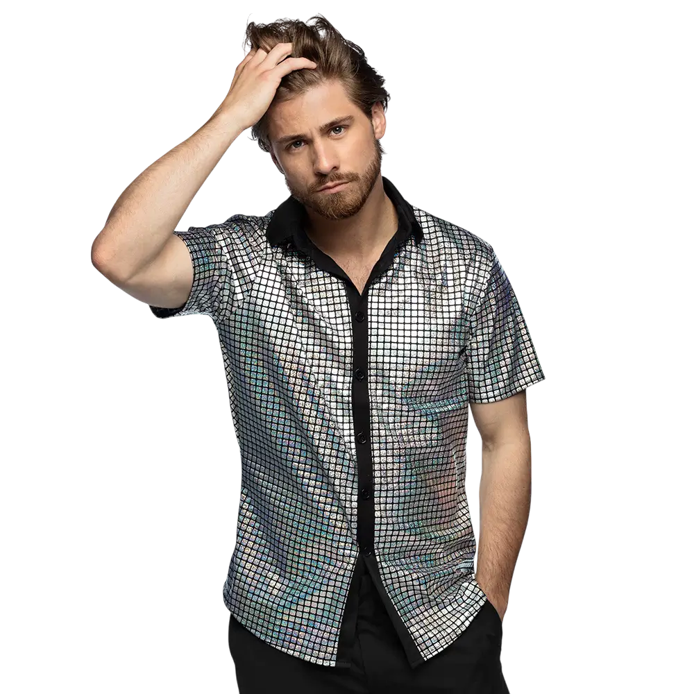Silver Disco Diamond skjorte - L