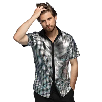 Silver Disco Diamond skjorte - L