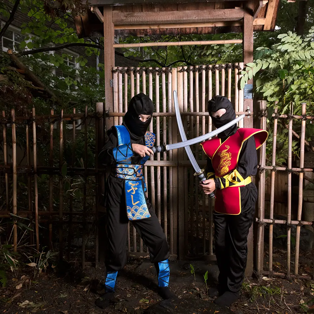 Rød drage-ninja-forklædning - 7-9 år
