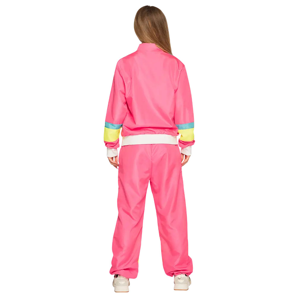 Retro neonpink træningsdragt til kvinder - M