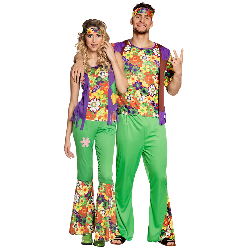 Hippie-forklædning blomster mand