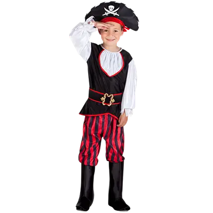 Piratforklædning med dødningehoved til dreng - 4-6 år