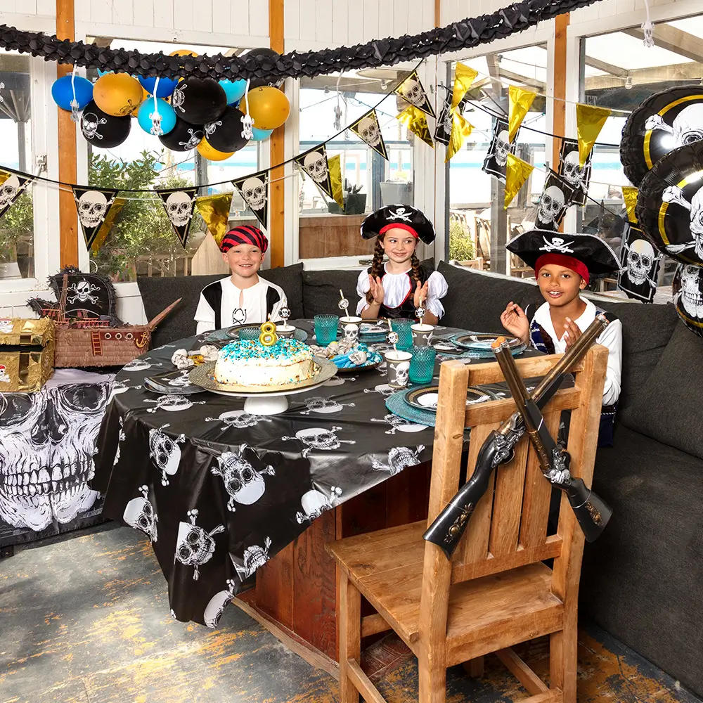 Piratforklædning med dødningehoved til dreng - 10-12 år