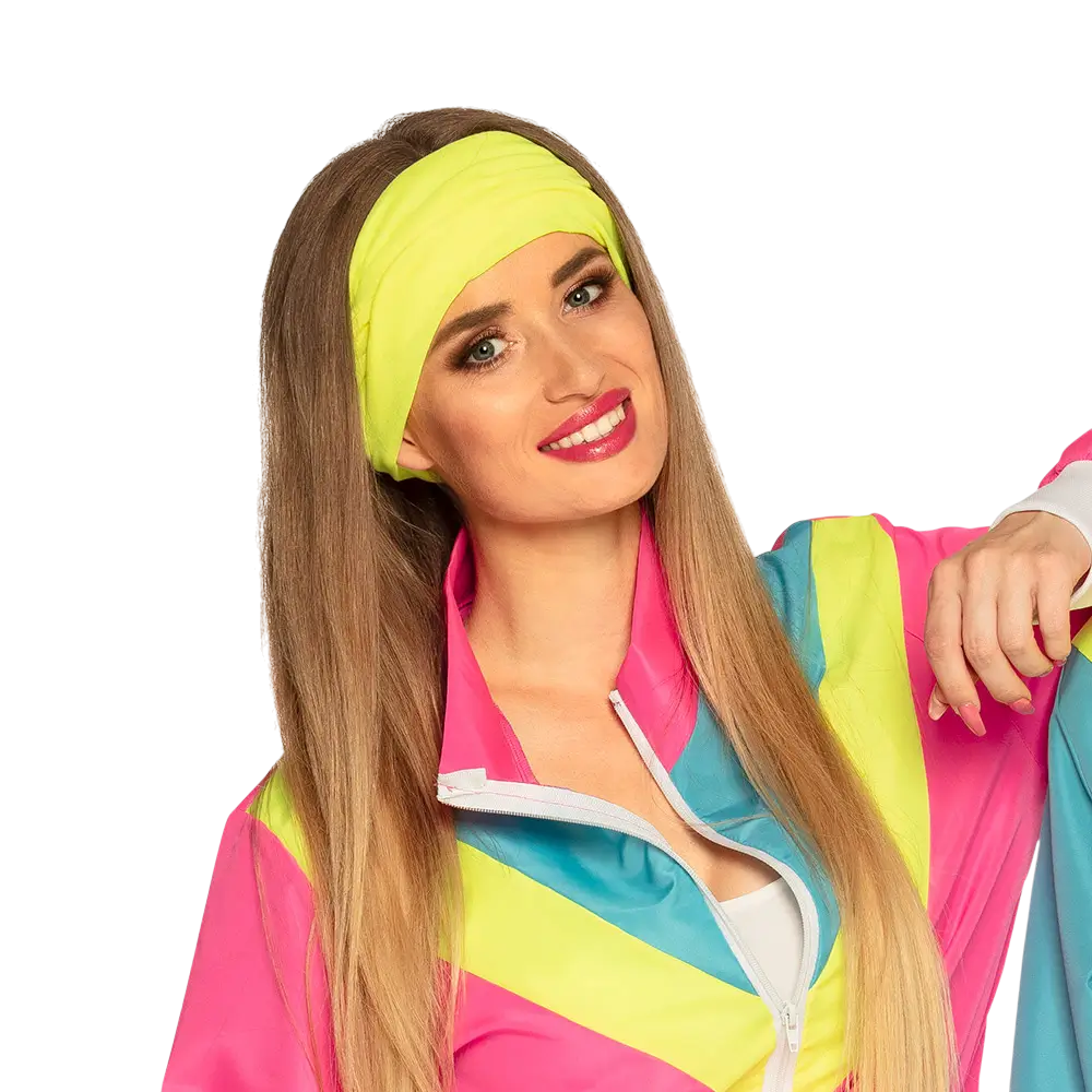 Retro neonpink træningsdragt til kvinder - S
