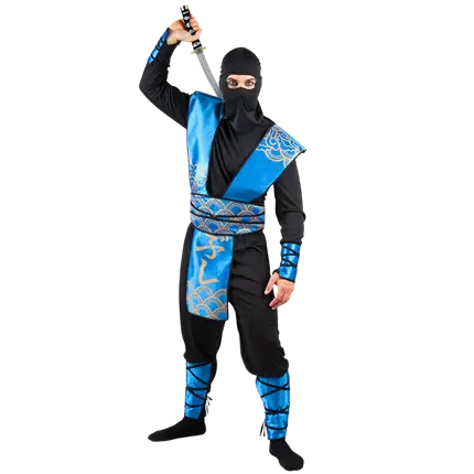 Voksen blå sky ninja kostume - 50/52