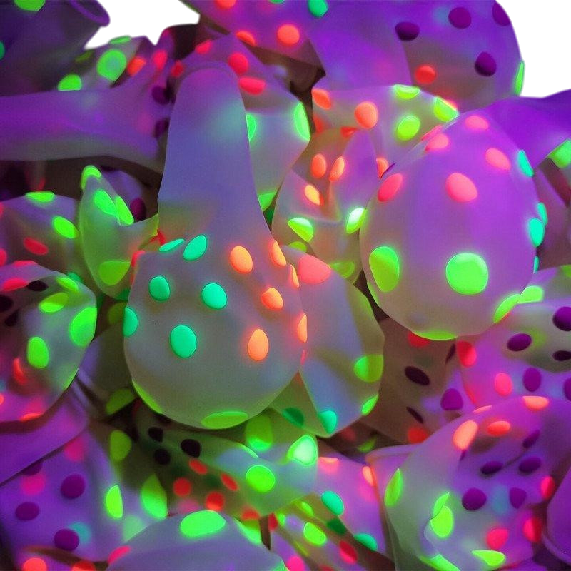 10 latexballoner 30 cm Fluo neon UV Neon-farver, der reagerer på sort lys