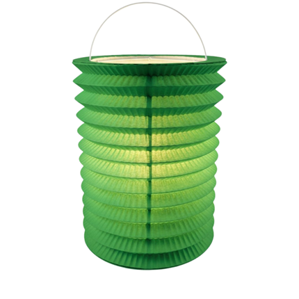 12 grønne papirlygter - 16 cm