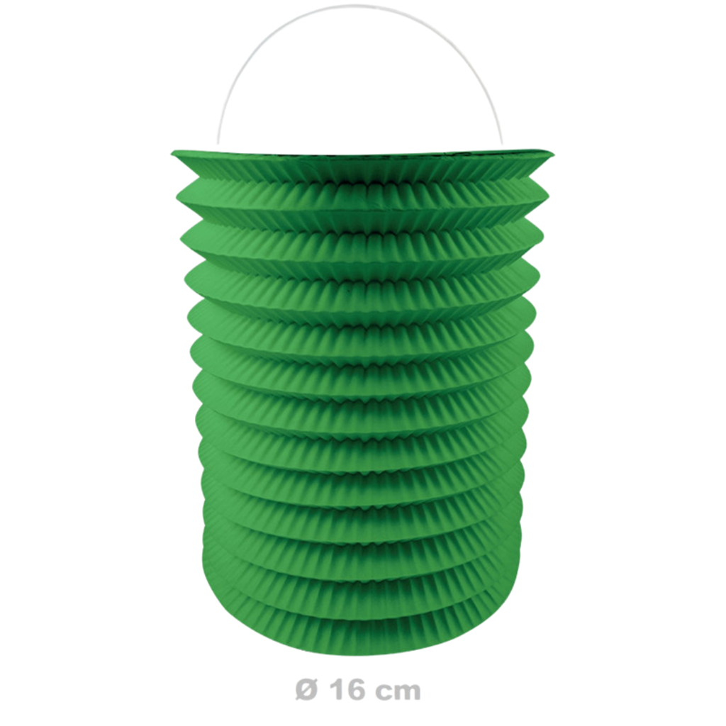 12 grønne papirlygter - 16 cm