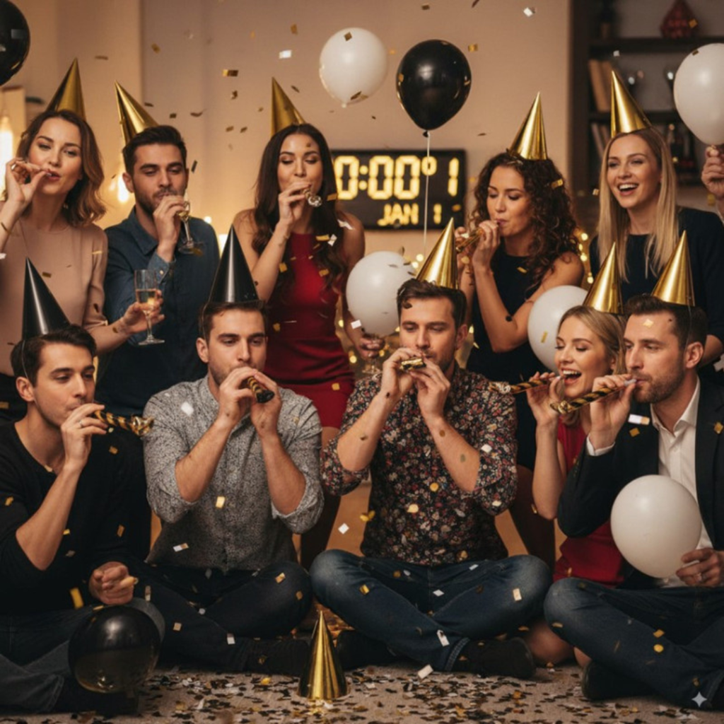 Festpakke til 10 personer i guld og sort