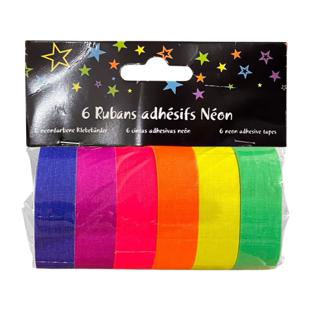 6 selvklæbende UV-bånd med sort lys - 1,5 cm x 5 meter