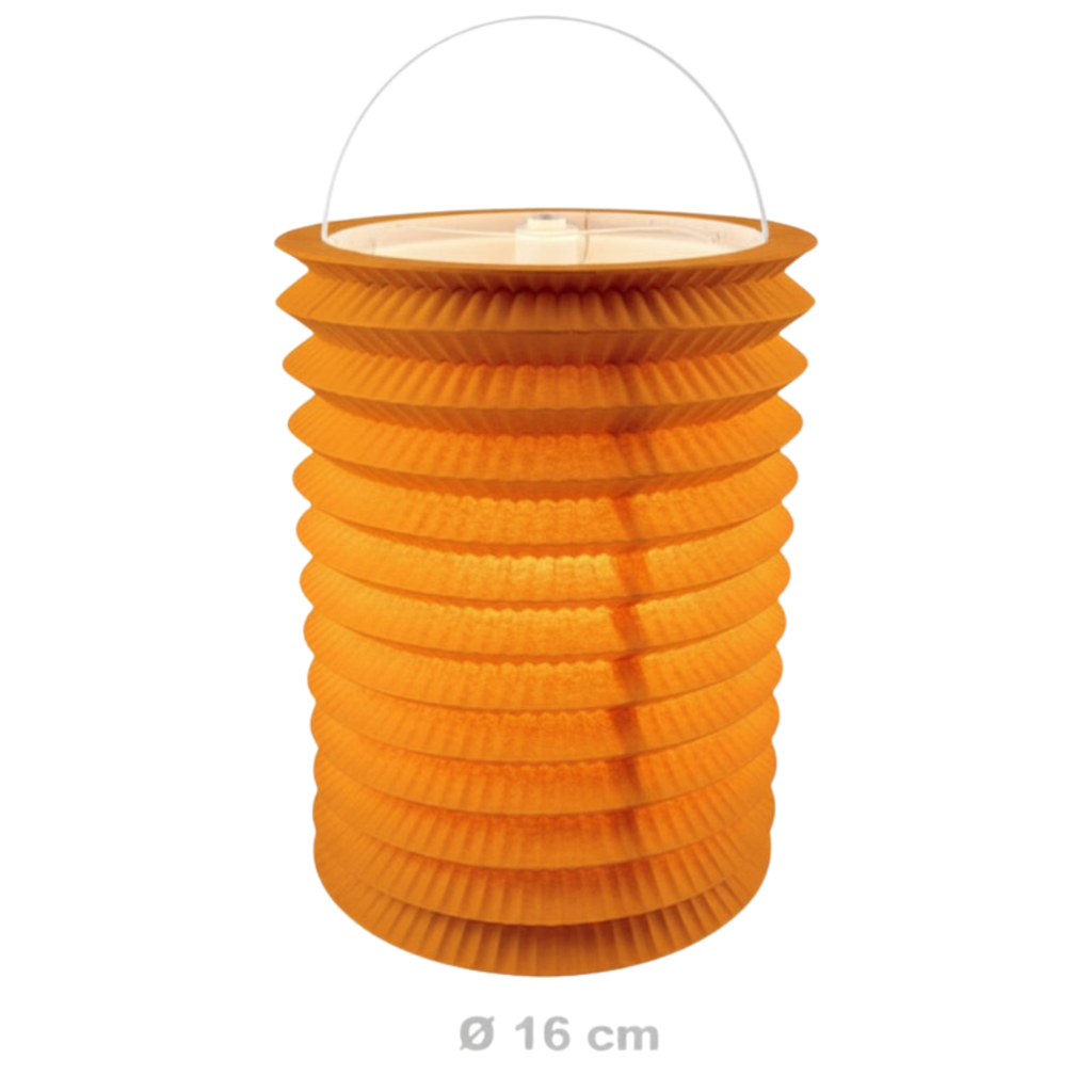 12 orange papirlygter - 16 cm
