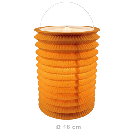 12 orange papirlygter - 16 cm