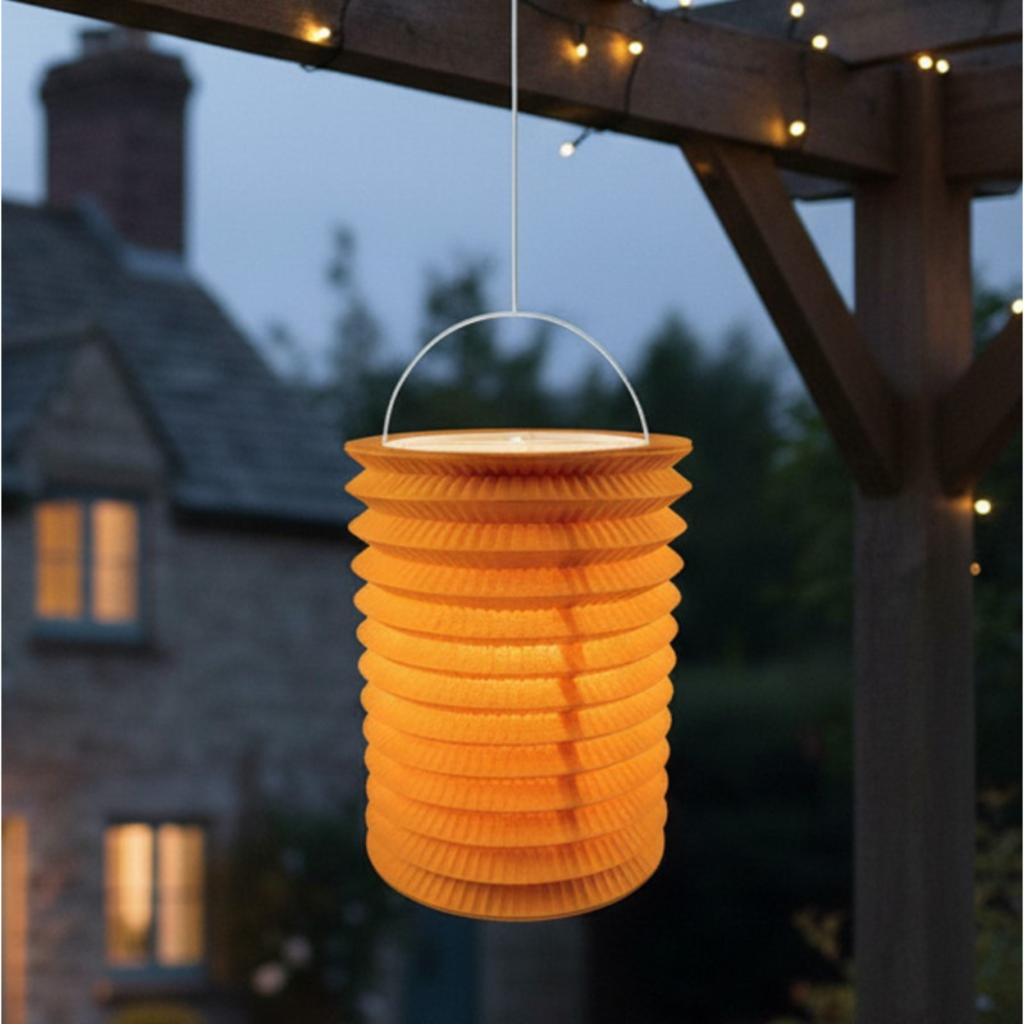 12 orange papirlygter - 16 cm