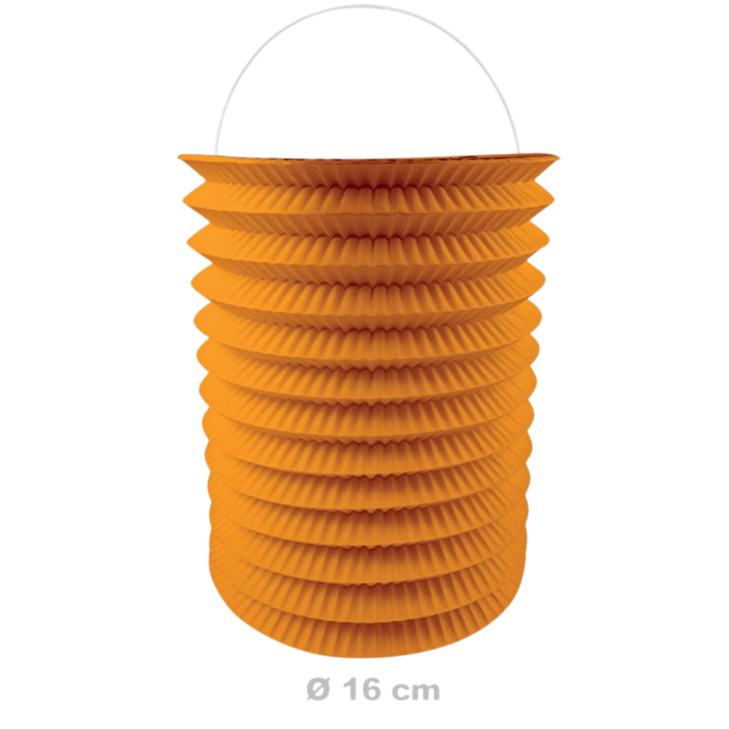 12 orange papirlygter - 16 cm