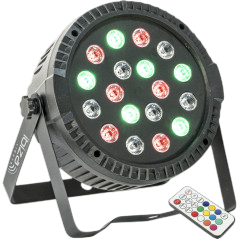 Projektor PAR EXTRA-PLAT - 18 Leds RGB 1W (6 røde, 6 grønne, 6 blå) - Ibiza light