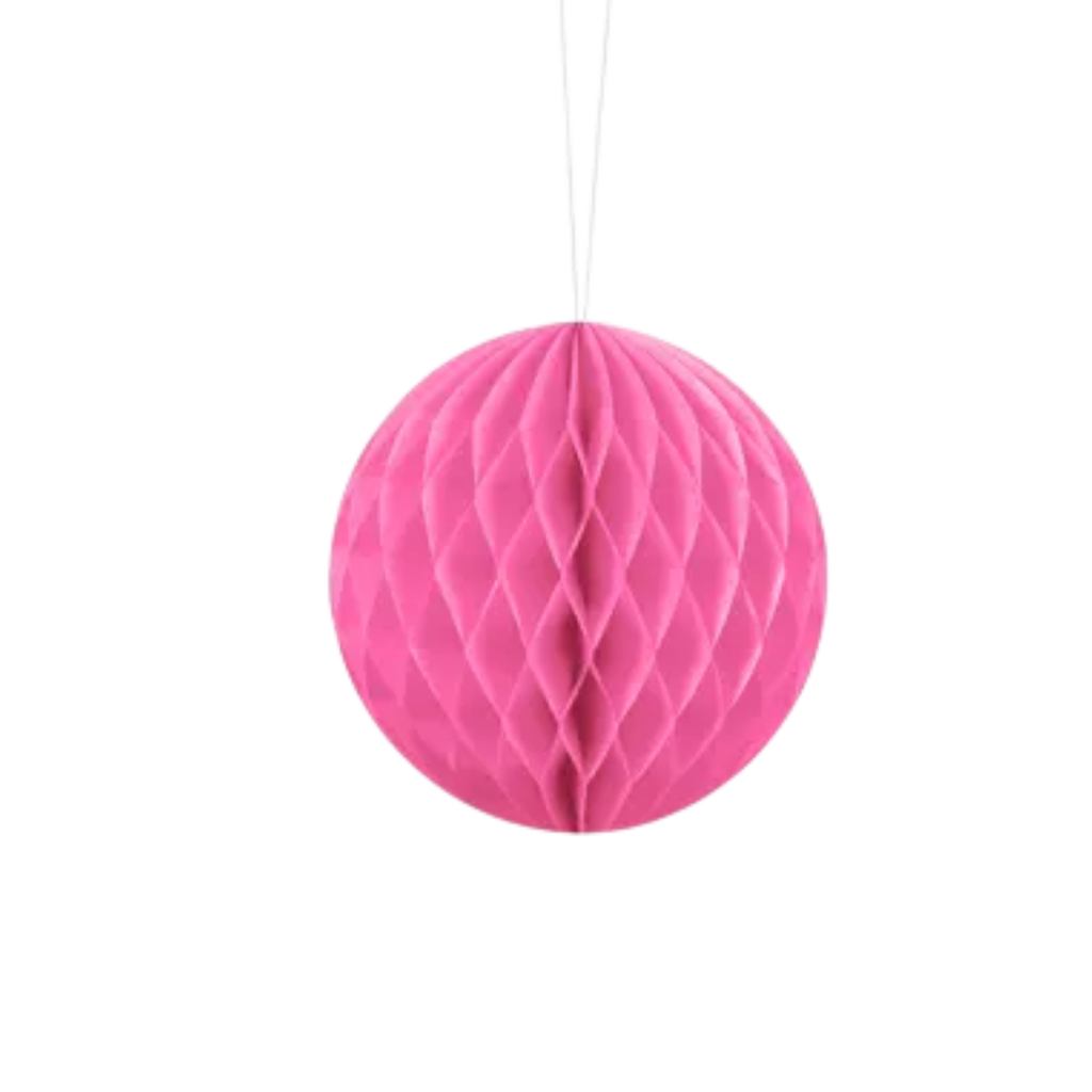 Lyserød honeycomb-kugle - 10 cm