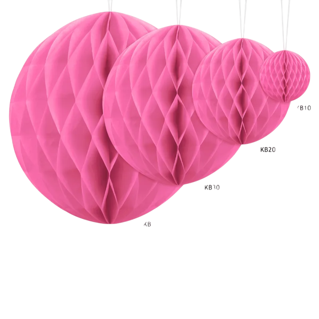 Lyserød honeycomb-kugle - 10 cm