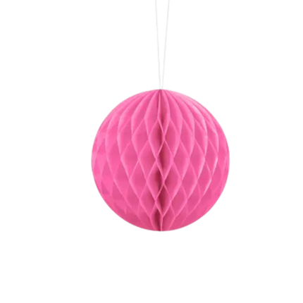 Lyserød honeycomb-kugle - 10 cm