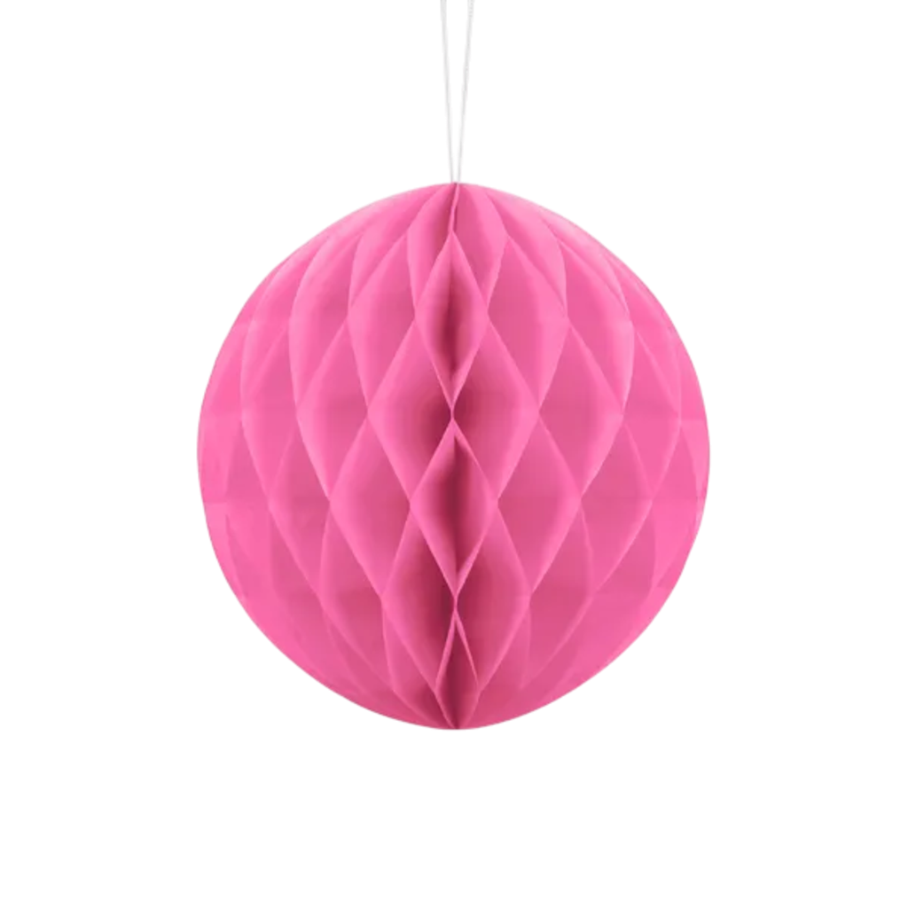 Lyserød honeycomb-kugle - 20 cm