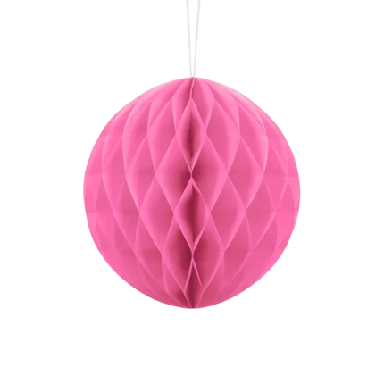 Lyserød honeycomb-kugle - 20 cm