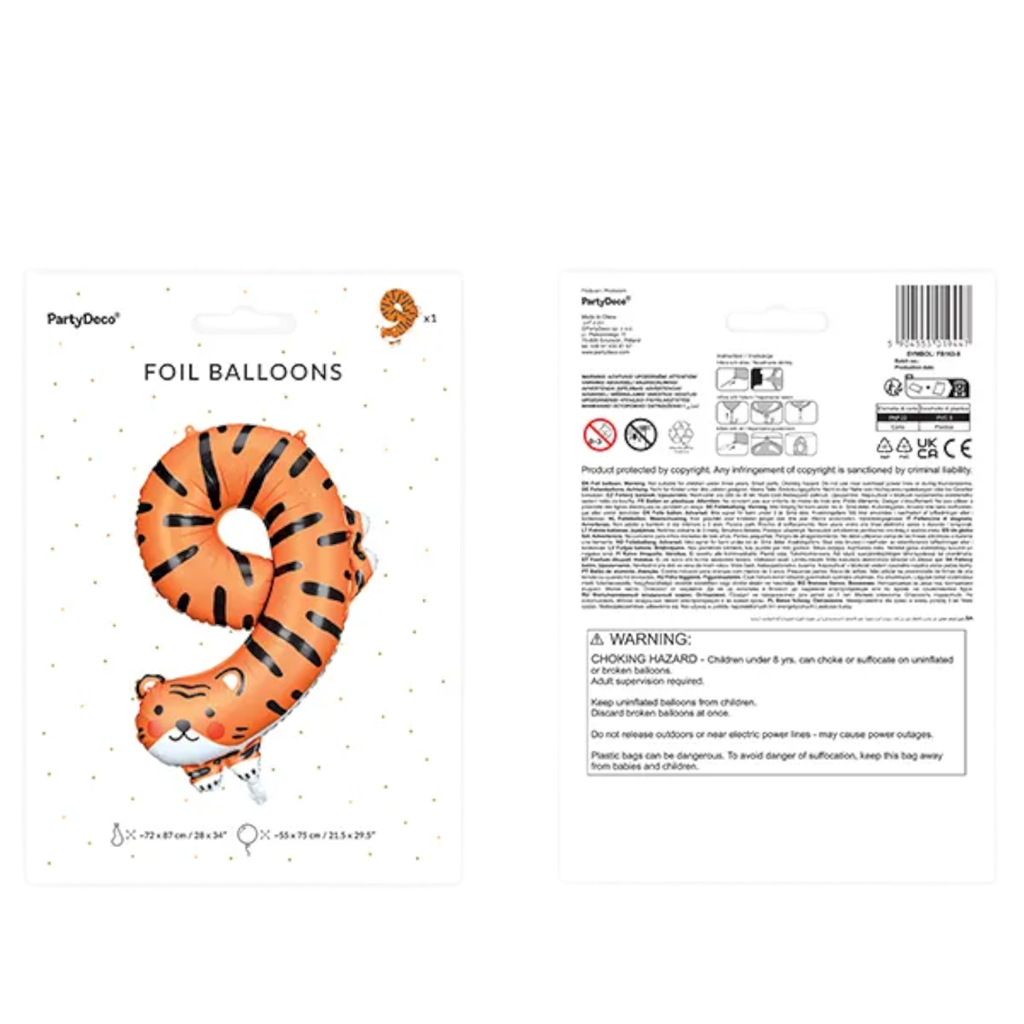 Ballon Tigre aluminium - Nummer 9