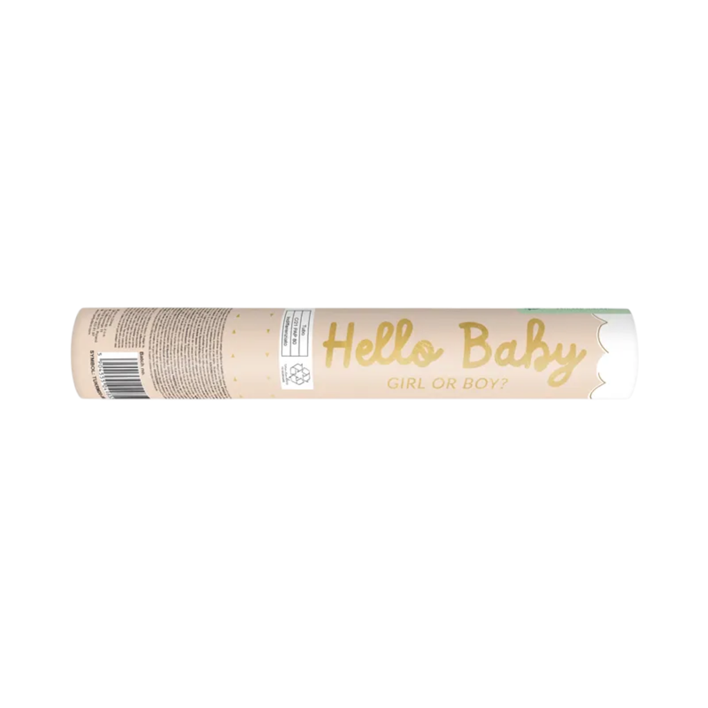 Gender Reveal konfettikanon med pink sommerfugle 20 cm