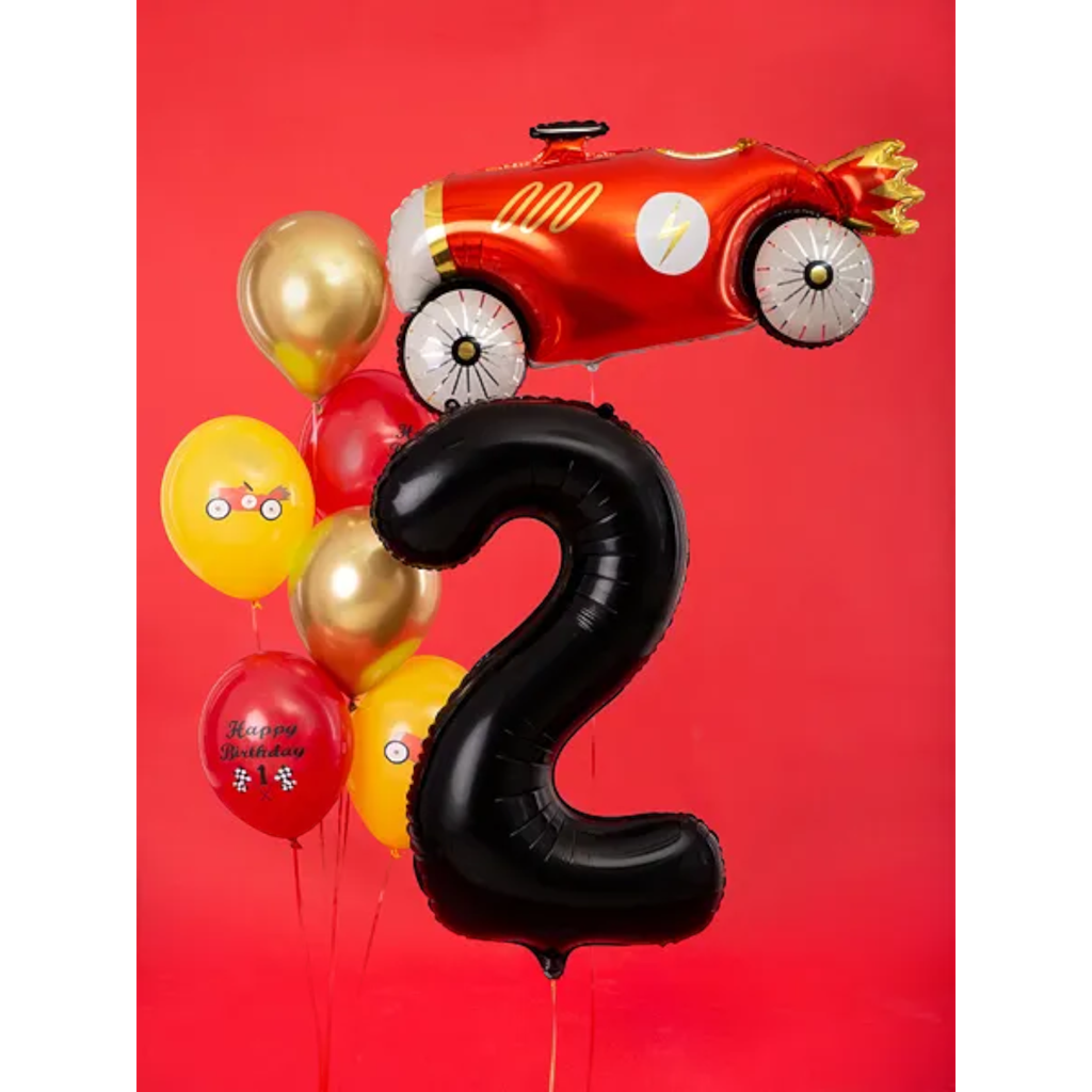 Ball Chiffre ''2'', aluminium, 86 cm, sort